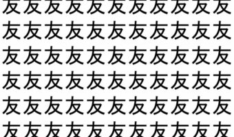 【脳トレ】「友」の中に紛れて1つ違う文字がある!?あなたは何秒で探し出せるかな??【違う文字を探せ!】