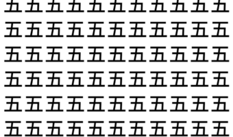 【脳トレ】「五」の中に紛れて1つ違う文字がある!?あなたは何秒で探し出せるかな??【違う文字を探せ!】