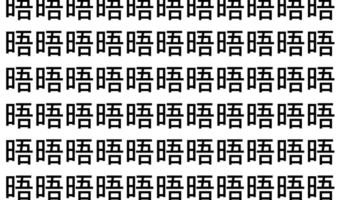 【脳トレ】「晤」の中に紛れて1つ違う文字がある！？あなたは何秒で探し出せるかな？？【違う文字を探せ！】