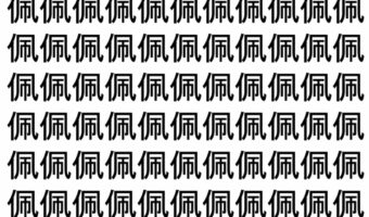 【脳トレ】「佩」の中に紛れて1つ違う文字がある!?あなたは何秒で探し出せるかな??【違う文字を探せ!】
