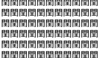 【脳トレ】「閏」の中に紛れて1つ違う文字がある！？あなたは何秒で探し出せるかな？？【違う文字を探せ！】