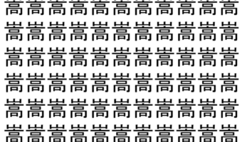 【脳トレ】「嵩」の中に紛れて1つ違う文字がある!?あなたは何秒で探し出せるかな??【違う文字を探せ!】