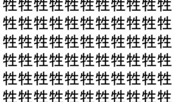 【脳トレ】「牲」の中に紛れて1つ違う文字がある!?あなたは何秒で探し出せるかな??【違う文字を探せ!】