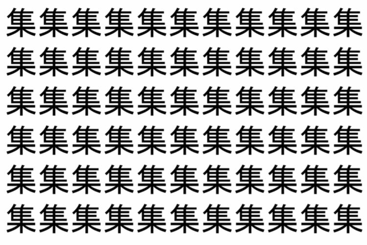 【脳トレ】「集」の中に紛れて1つ違う文字がある！？あなたは何秒で探し出せるかな？？【違う文字を探せ！】