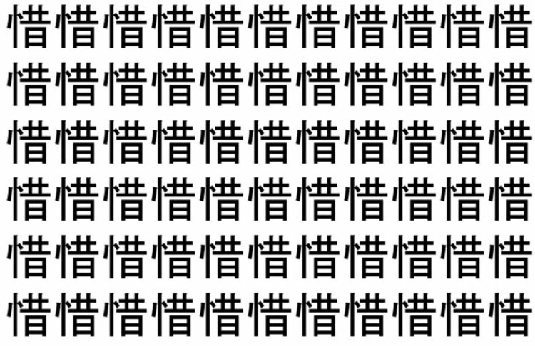 【脳トレ】「惜」の中に紛れて1つ違う文字がある！？あなたは何秒で探し出せるかな？？【違う文字を探せ！】