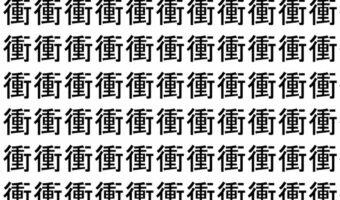 【脳トレ】「衝」の中に紛れて1つ違う文字がある!?あなたは何秒で探し出せるかな??【違う文字を探せ!】