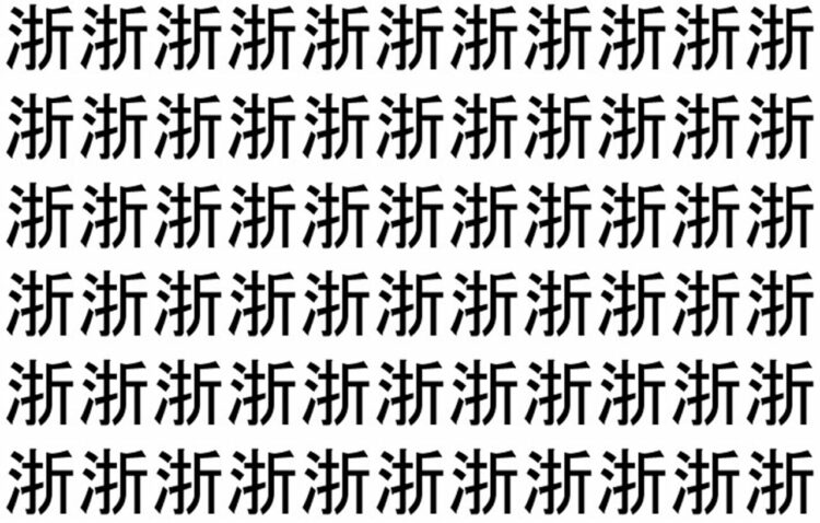 【脳トレ】「浙」の中に紛れて1つ違う文字がある！？あなたは何秒で探し出せるかな？？【違う文字を探せ！】
