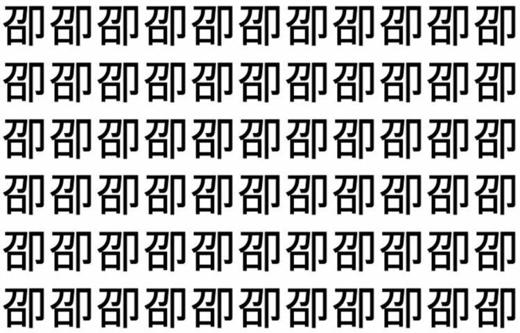 【脳トレ】「卲」の中に紛れて1つ違う文字がある！？あなたは何秒で探し出せるかな？？【違う文字を探せ！】