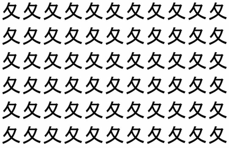 【脳トレ】「夂」の中に紛れて1つ違う文字がある！？あなたは何秒で探し出せるかな？？【違う文字を探せ！】