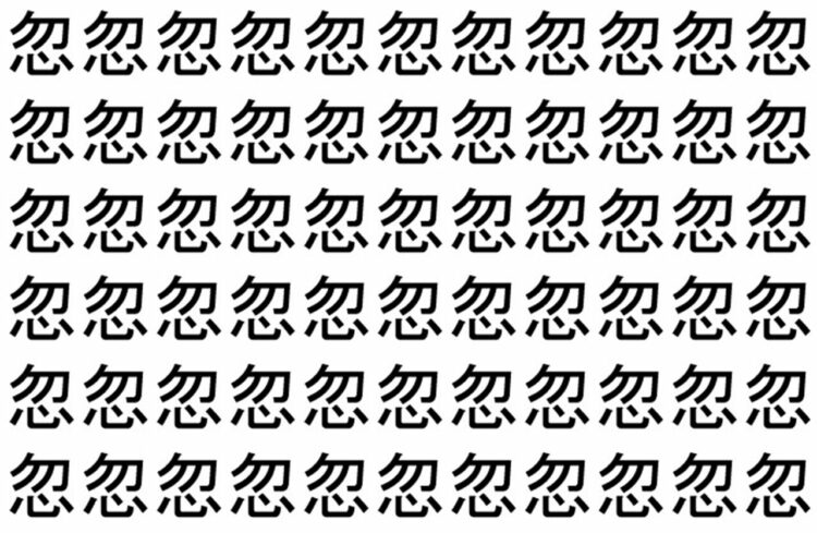 【脳トレ】「忽」の中に紛れて1つ違う文字がある！？あなたは何秒で探し出せるかな？？【違う文字を探せ！】