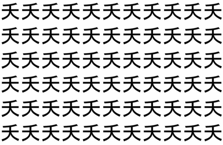 【脳トレ】「夭」の中に紛れて1つ違う文字がある！？あなたは何秒で探し出せるかな？？【違う文字を探せ！】