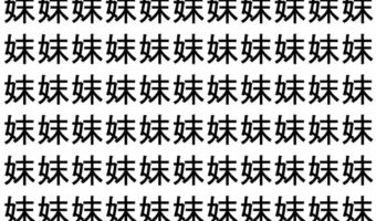 【脳トレ】「妺」の中に紛れて1つ違う文字がある!?あなたは何秒で探し出せるかな??【違う文字を探せ!】