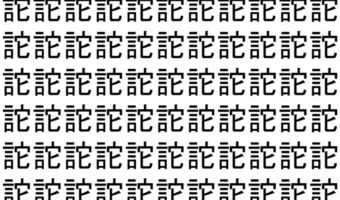 【脳トレ】「詑」の中に紛れて1つ違う文字がある!?あなたは何秒で探し出せるかな??【違う文字を探せ!】