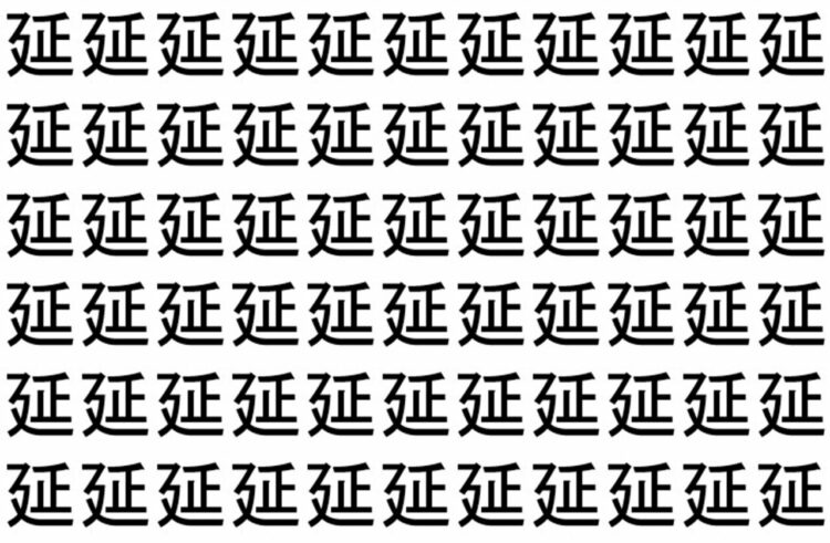 【脳トレ】「延」の中に紛れて1つ違う文字がある！？あなたは何秒で探し出せるかな？？【違う文字を探せ！】