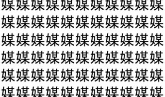 【脳トレ】「媒」の中に紛れて1つ違う文字がある!?あなたは何秒で探し出せるかな??【違う文字を探せ!】