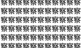 【脳トレ】「察」の中に紛れて1つ違う文字がある!?あなたは何秒で探し出せるかな??【違う文字を探せ!】