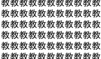 【脳トレ】「教」の中に紛れて1つ違う文字がある！？あなたは何秒で探し出せるかな？？【違う文字を探せ！】