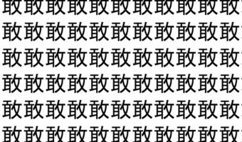 【脳トレ】「敢」の中に紛れて1つ違う文字がある!?あなたは何秒で探し出せるかな??【違う文字を探せ!】