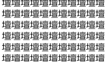 【脳トレ】「壇」の中に紛れて1つ違う文字がある！？あなたは何秒で探し出せるかな？？【違う文字を探せ！】