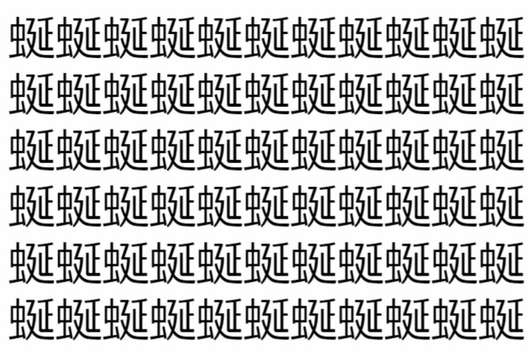 【脳トレ】「蜒」の中に紛れて1つ違う文字がある！？あなたは何秒で探し出せるかな？？【違う文字を探せ！】