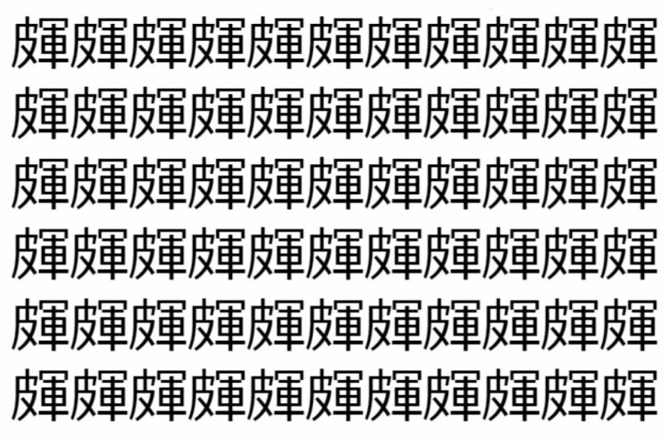 【脳トレ】「皹」の中に紛れて1つ違う文字がある！？あなたは何秒で探し出せるかな？？【違う文字を探せ！】