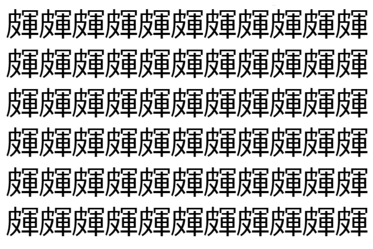 【脳トレ】「皹」の中に紛れて1つ違う文字がある!?あなたは何秒で探し出せるかな??【違う文字を探せ!】