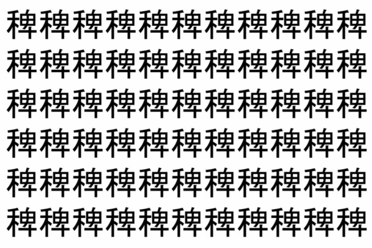 【脳トレ】「稗」の中に紛れて1つ違う文字がある！？あなたは何秒で探し出せるかな？？【違う文字を探せ！】