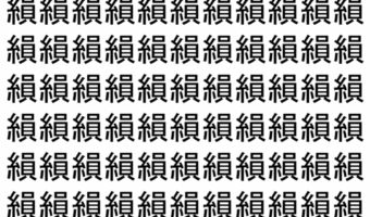 【脳トレ】「縜」の中に紛れて1つ違う文字がある!?あなたは何秒で探し出せるかな??【違う文字を探せ!】