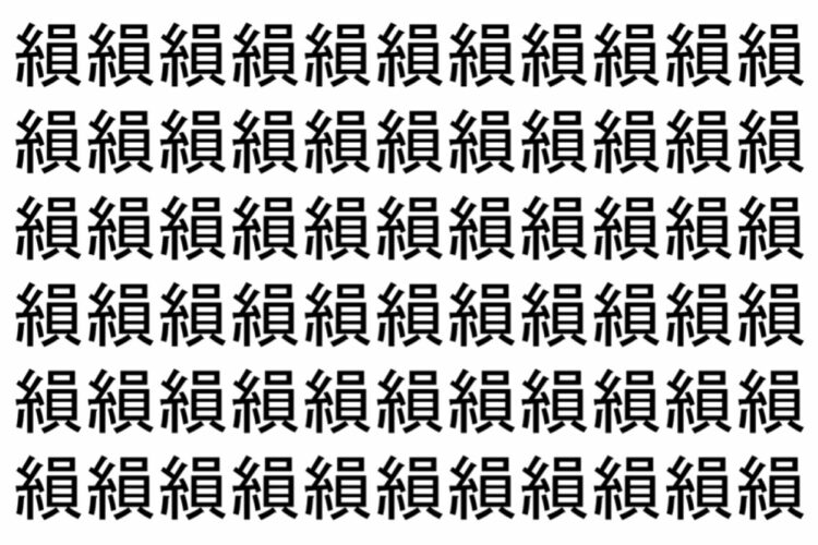 【脳トレ】「縜」の中に紛れて1つ違う文字がある！？あなたは何秒で探し出せるかな？？【違う文字を探せ！】