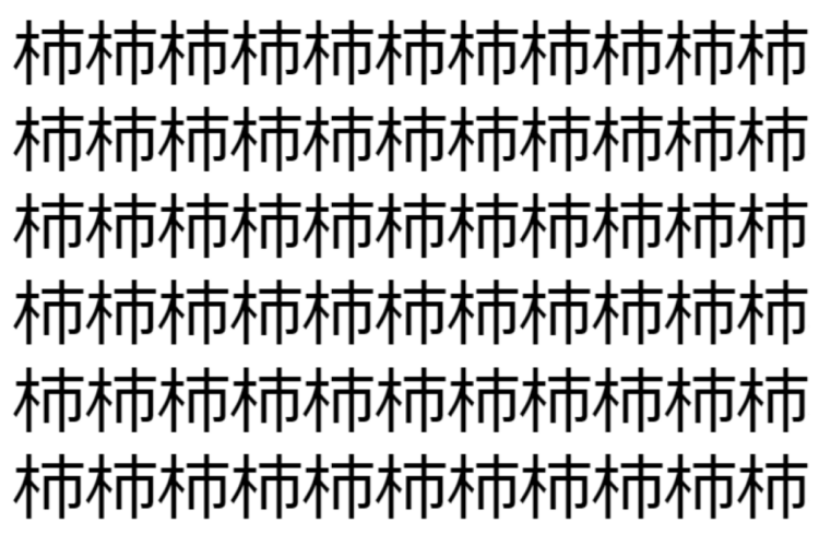 【脳トレ】「杮」の中に紛れて1つ違う文字がある！？あなたは何秒で探し出せるかな？？【違う文字を探せ！】