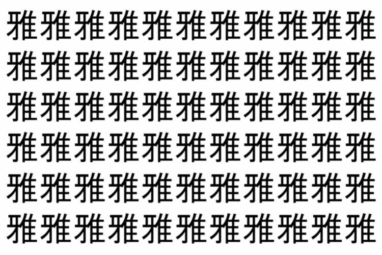 【脳トレ】「雅」の中に紛れて1つ違う文字がある！？あなたは何秒で探し出せるかな？？【違う文字を探せ！】