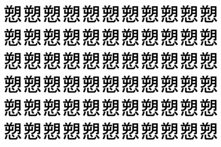 【脳トレ】「愬」の中に紛れて1つ違う文字がある！？あなたは何秒で探し出せるかな？？【違う文字を探せ！】