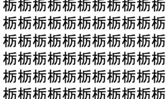 【脳トレ】「栃」の中に紛れて1つ違う文字がある!?あなたは何秒で探し出せるかな??【違う文字を探せ!】