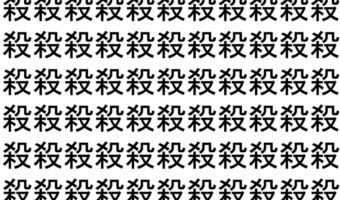 【脳トレ】「殺」の中に紛れて1つ違う文字がある!?あなたは何秒で探し出せるかな??【違う文字を探せ!】