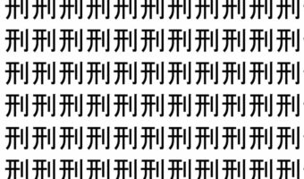 【脳トレ】「刑」の中に紛れて1つ違う文字がある！？あなたは何秒で探し出せるかな？？【違う文字を探せ！】