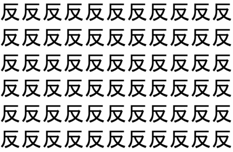 【脳トレ】「反」の中に紛れて1つ違う文字がある！？あなたは何秒で探し出せるかな？？【違う文字を探せ！】