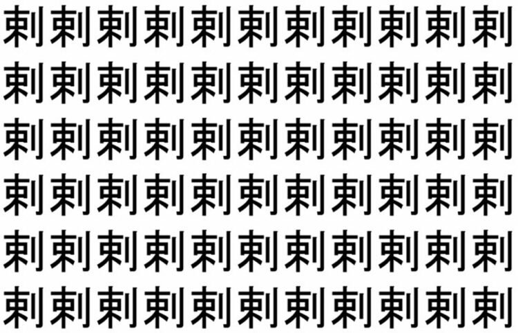 【脳トレ】「剌」の中に紛れて1つ違う文字がある！？あなたは何秒で探し出せるかな？？【違う文字を探せ！】