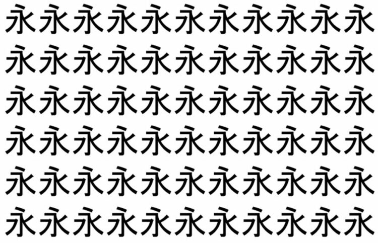 【脳トレ】「永」の中に紛れて1つ違う文字がある！？あなたは何秒で探し出せるかな？？【違う文字を探せ！】