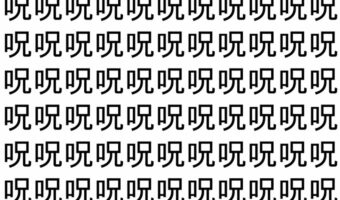 【脳トレ】「呪」の中に紛れて1つ違う文字がある!?あなたは何秒で探し出せるかな??【違う文字を探せ!】