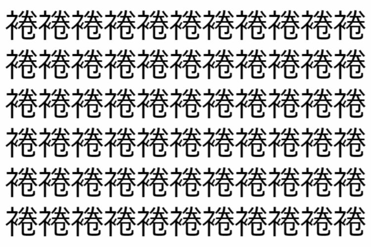 【脳トレ】「裷」の中に紛れて1つ違う文字がある！？あなたは何秒で探し出せるかな？？【違う文字を探せ！】