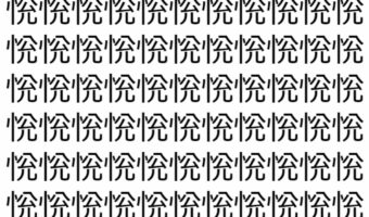 【脳トレ】「恱」の中に紛れて1つ違う文字がある!?あなたは何秒で探し出せるかな??【違う文字を探せ!】