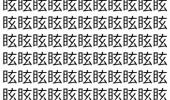 【脳トレ】「眩」の中に紛れて1つ違う文字がある!?あなたは何秒で探し出せるかな??【違う文字を探せ!】