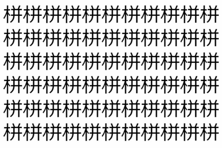 【脳トレ】「栟」の中に紛れて1つ違う文字がある！？あなたは何秒で探し出せるかな？？【違う文字を探せ！】