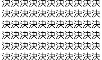 【脳トレ】「決」の中に紛れて1つ違う文字がある!?あなたは何秒で探し出せるかな??【違う文字を探せ!】