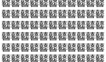【脳トレ】「鼛」の中に紛れて1つ違う文字がある!?あなたは何秒で探し出せるかな??【違う文字を探せ!】