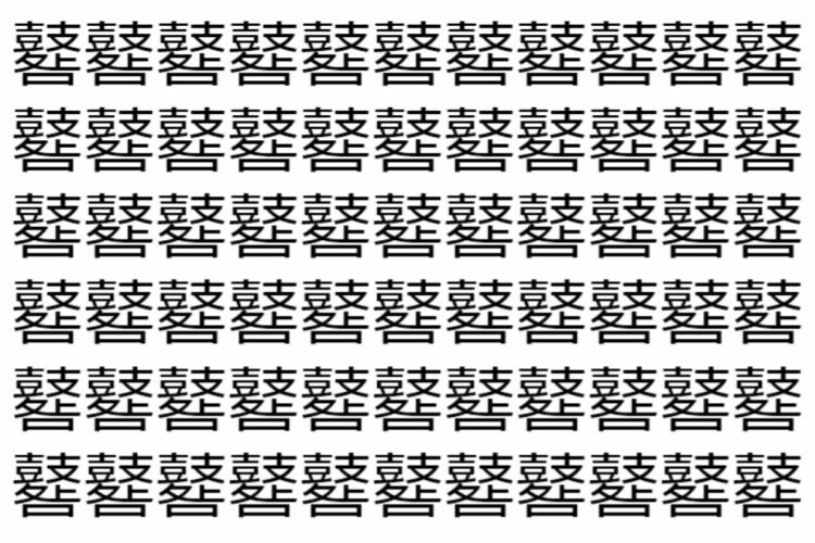 【脳トレ】「鼛」の中に紛れて1つ違う文字がある！？あなたは何秒で探し出せるかな？？【違う文字を探せ！】