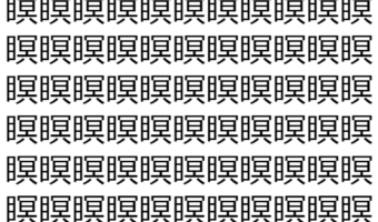 【脳トレ】「瞑」の中に紛れて1つ違う文字がある!?あなたは何秒で探し出せるかな??【違う文字を探せ!】