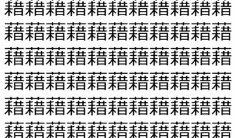 【脳トレ】「藉」の中に紛れて1つ違う文字がある!?あなたは何秒で探し出せるかな??【違う文字を探せ!】
