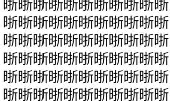 【脳トレ】「晣」の中に紛れて1つ違う文字がある!?あなたは何秒で探し出せるかな??【違う文字を探せ!】