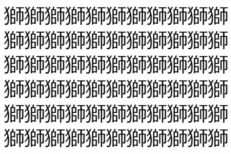 【脳トレ】「獅」の中に紛れて1つ違う文字がある！？あなたは何秒で探し出せるかな？？【違う文字を探せ！】
